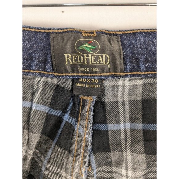 RED HEAD Jeans Men's 40x30 Blue Fleece Lined 100% Cotton BP9016 Medium Wash - Picture 8 of 10